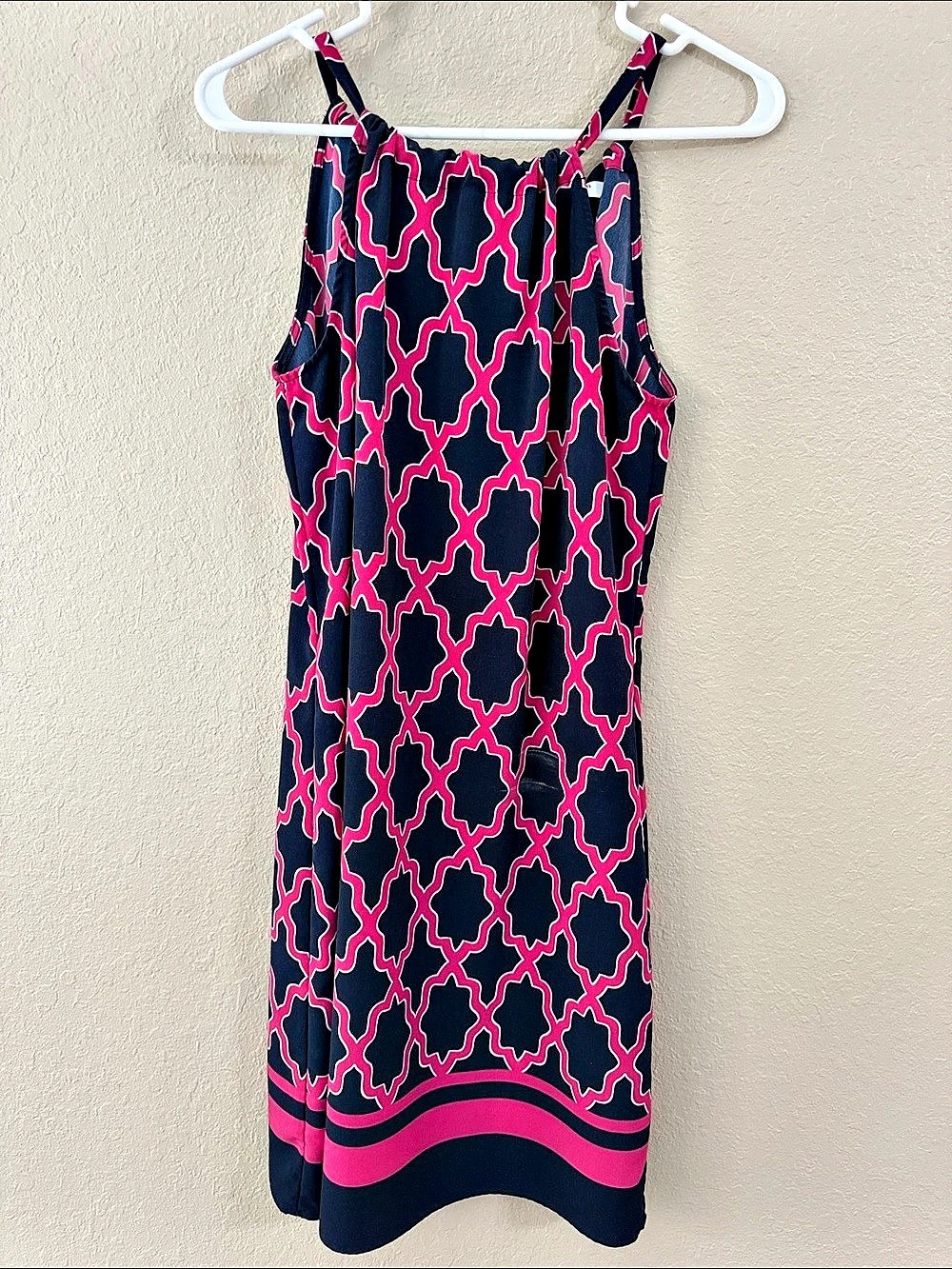 Crown & Ivy Geometric Maxi Dress in Blue & Pink Size Small Like New